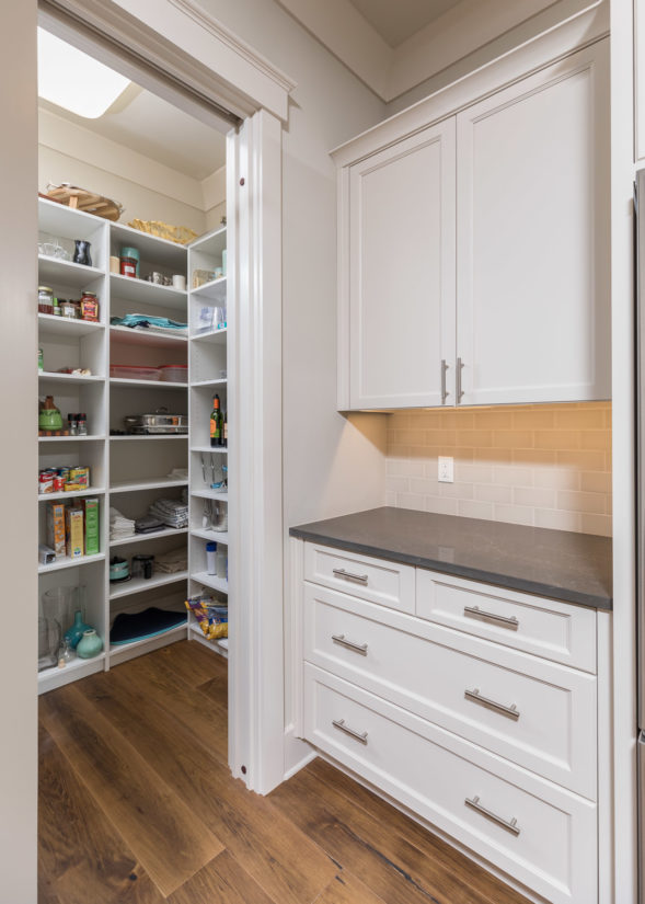 White pantry with adjustable shelving